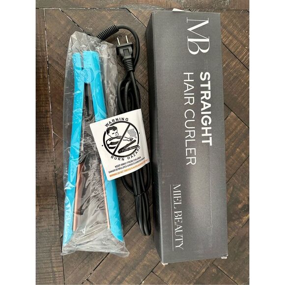 Miel Beauty Teal Straight Hair Curler Flat Iron New In Box - Picture 2 of 2